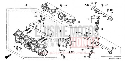 CORPS DE PAPILLON (CBR600RR5/6) CBR600RR5 de 2005